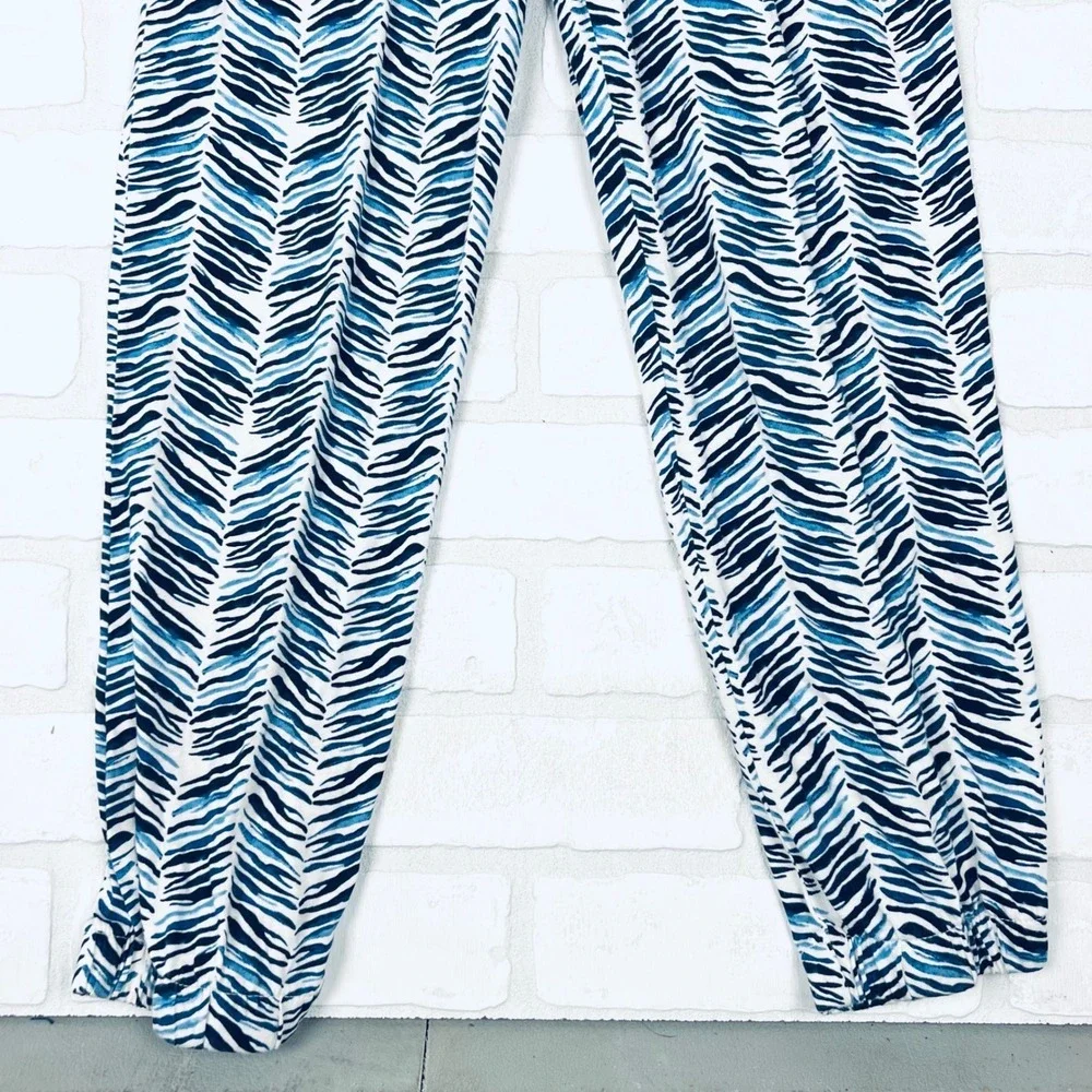 Old Navy Girls Blue White Zebra Print Short Sleeve Jumpsuit Size L 10-12